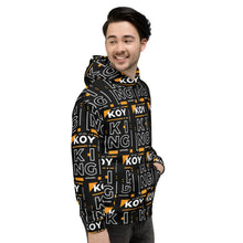Load image into Gallery viewer, Koy King Block Pattern Hoodie (Black), Right Side View from one of the hottest Black-owned streetwear brands today.