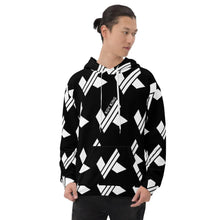 Load image into Gallery viewer, Koy King Multi-Emblem Hoodie, front view, from one of the best Black-owned streetwear brands.