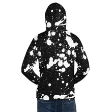 Load image into Gallery viewer, Koy King Splatter Hoodie (Black), rear view, from one of the best Black-owned streetwear brands in the market today.