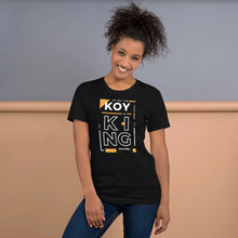 이미지를 갤러리 뷰어에 로드 , Koy King Block Design T-Shirt, Unisex T-Shirt, from one of the hottest Black-owned streetwear brands on the market today.
