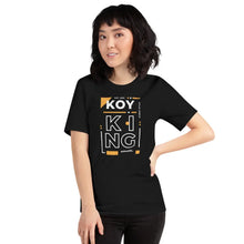 Cargar imagen en el visor de la galería, Koy King Block Design T-Shirt, Unisex T-Shirt, from one of the hottest Black-owned streetwear brands on the market today.
