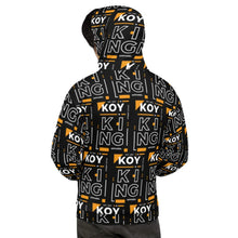 画像をギャラリービューアに読み込む, Koy King Block Pattern Hoodie (Black), rear view, from one of the hottest Black-owned streetwear brands today.
