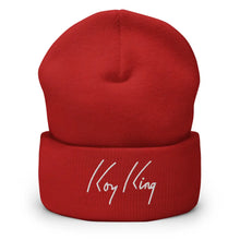 Cargar imagen en el visor de la galería, Koy King Cuffed Beanie, available in Black, Navy, and Red, from one of the hottest Black-owned streetwear brands on the market today.
