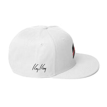 Load image into Gallery viewer, Koy King Emblem Snapback cap (white), from one of the hottest Black-owned streetwear brands on the market today.
