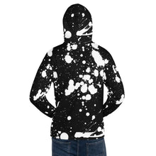 Load image into Gallery viewer, Koy King Splatter Hoodie (Black), rear view, from one of the best Black-owned streetwear brands in the market today.

