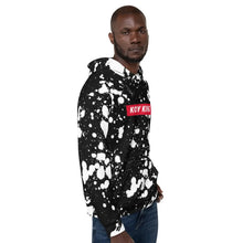 Load image into Gallery viewer, Koy King Splatter Hoodie, right front view, from the one of the greatest Black-owned streetwear brands available today.
